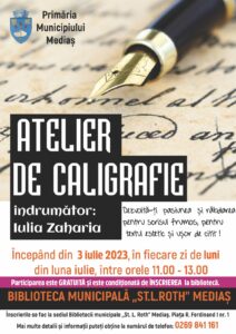 Atelier de caligrafie organizat la Biblioteca Municipală Mediaș