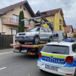 Acțiune pentru siguranța circulației în intersecții în Sibiu – Mașină ridicată