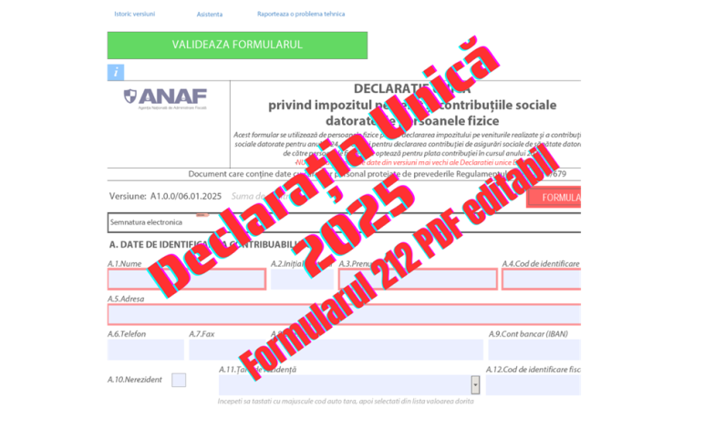depunerea Declarației Unice 212
