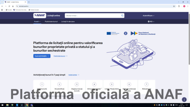 eLicitațiiANAF platformă ANAF