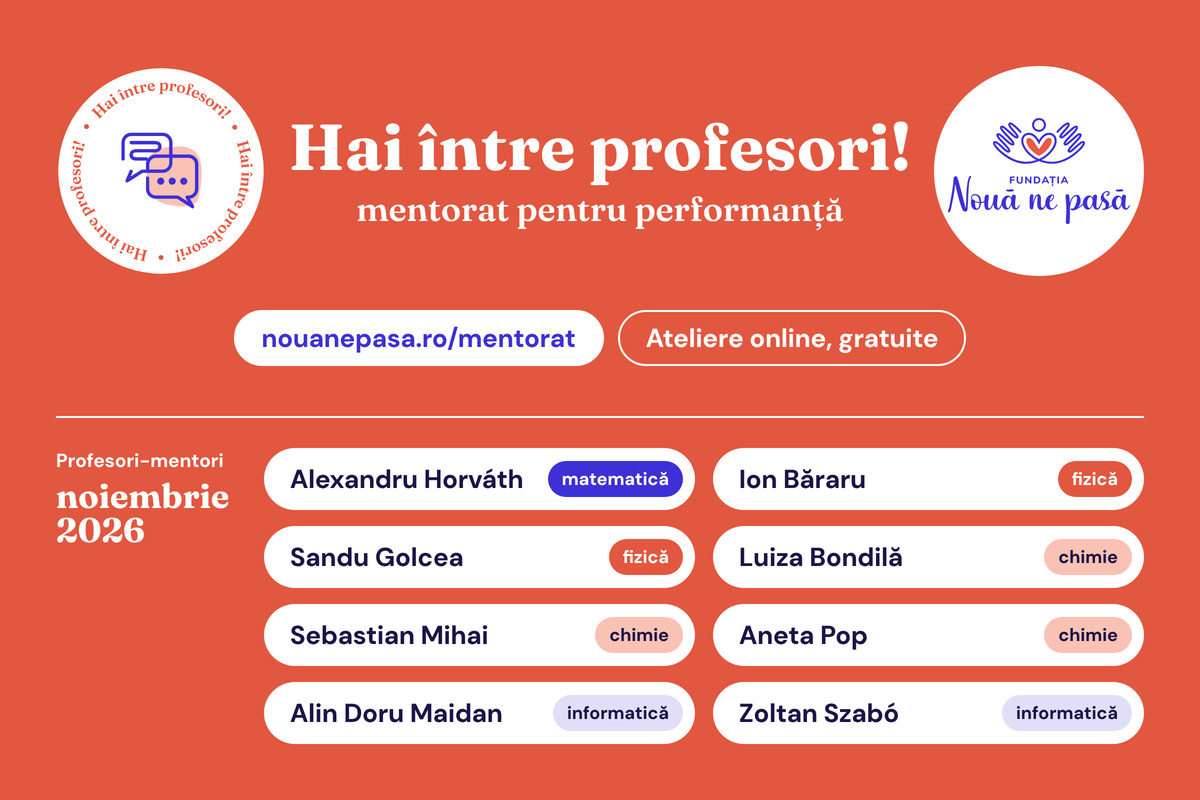 Hai între profesori! Mentorat gratuit pentru olimpiade